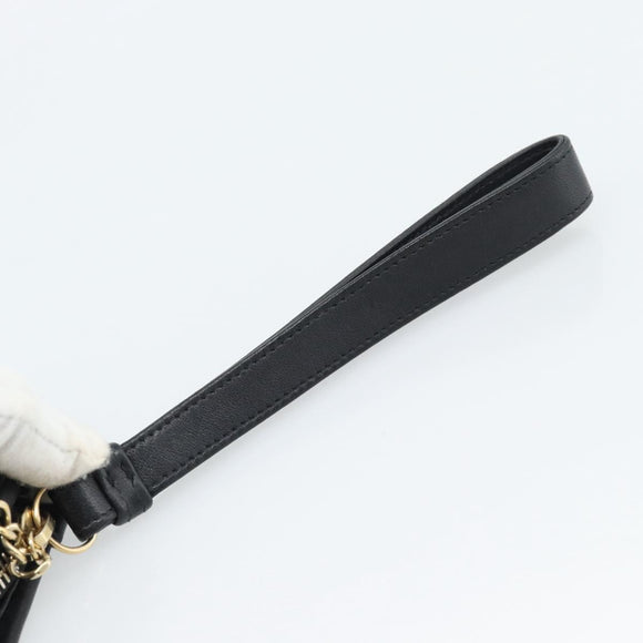 CHANEL Clutch Bag Vinyl Black Gold CC Auth bs35542V