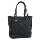 CHANEL Matelasse Tote Bag Coated Canvas Black Gold CC Auth bs35544-1