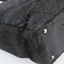 CHANEL Matelasse Tote Bag Coated Canvas Black Gold CC Auth bs35544-14
