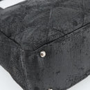 CHANEL Matelasse Tote Bag Coated Canvas Black Gold CC Auth bs35544-16