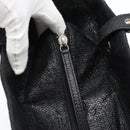CHANEL Matelasse Tote Bag Coated Canvas Black Gold CC Auth bs35544-10
