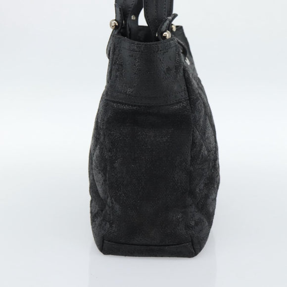 CHANEL Matelasse Tote Bag Coated Canvas Black Gold CC Auth bs35544
