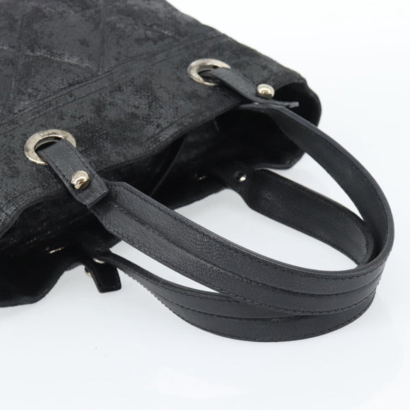 CHANEL Matelasse Tote Bag Coated Canvas Black Gold CC Auth bs35544