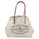 LOUIS VUITTON Cabas MM Tote Bag Canvas White M94502 LV Auth bs35545-2