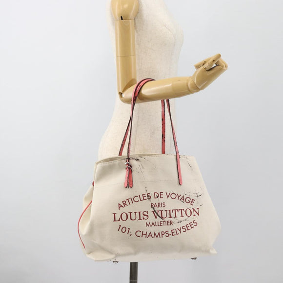 LOUIS VUITTON Cabas MM Tote Bag Canvas White M94502 LV Auth bs35545