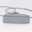 FENDI Shoulder Bag Leather 2way Light Blue Silver Auth bs35546-5