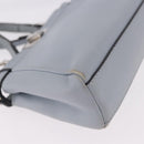 FENDI Shoulder Bag Leather 2way Light Blue Silver Auth bs35546-16