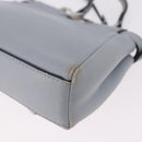 FENDI Shoulder Bag Leather 2way Light Blue Silver Auth bs35546-17