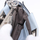 FENDI Shoulder Bag Leather 2way Light Blue Silver Auth bs35546-20