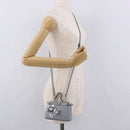 FENDI Shoulder Bag Leather 2way Light Blue Silver Auth bs35546-26