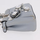 FENDI Shoulder Bag Leather 2way Light Blue Silver Auth bs35546-4