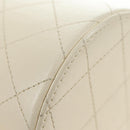 CHANEL Matelasse Chain Shoulder Bag Leather White Gold CC Auth bs35547SAM-11