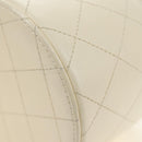 CHANEL Matelasse Chain Shoulder Bag Leather White Gold CC Auth bs35547SAM-12