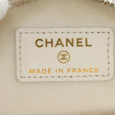 CHANEL Matelasse Chain Shoulder Bag Leather White Gold CC Auth bs35547SAM-19