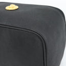 Gianni Versace Vanity Hand Bag Leather Black Gold Auth bs35548-9
