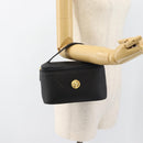 Gianni Versace Vanity Hand Bag Leather Black Gold Auth bs35548-19