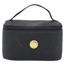 Gianni Versace Vanity Hand Bag Leather Black Gold Auth bs35548-13