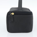 Gianni Versace Vanity Hand Bag Leather Black Gold Auth bs35548-3