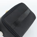 Gianni Versace Vanity Hand Bag Leather Black Gold Auth bs35548-6