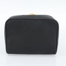Gianni Versace Vanity Hand Bag Leather Black Gold Auth bs35548-5