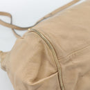 Chloe Etel Hand Bag Leather 2way Beige Gold Auth bs35549-17