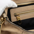 Chloe Etel Hand Bag Leather 2way Beige Gold Auth bs35549-20