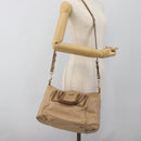 Chloe Etel Hand Bag Leather 2way Beige Gold Auth bs35549-25