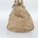 Chloe Etel Hand Bag Leather 2way Beige Gold Auth bs35549-4