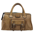 Chloe Hand Bag Leather Brown Silver Auth bs35550-2