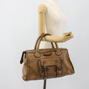 Chloe Hand Bag Leather Brown Silver Auth bs35550-26