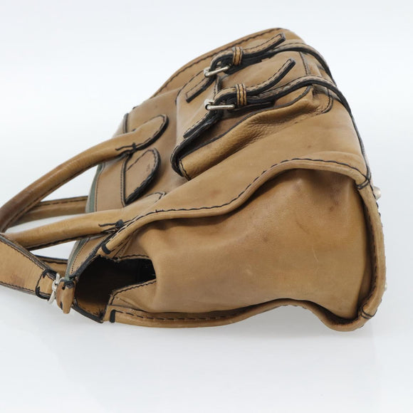 Chloe Hand Bag Leather Brown Silver Auth bs35550