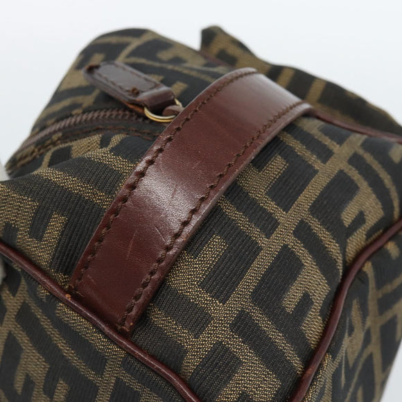 FENDI Zucca Canvas Clutch Bag Black Brown Auth bs35551