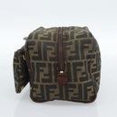 FENDI Zucca Canvas Clutch Bag Black Brown Auth bs35551-4