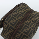 FENDI Zucca Canvas Clutch Bag Black Brown Auth bs35551-5