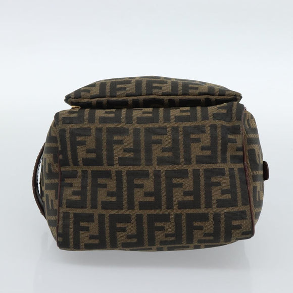 FENDI Zucca Canvas Clutch Bag Black Brown Auth bs35551