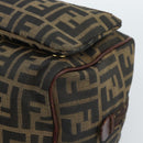 FENDI Zucca Canvas Clutch Bag Black Brown Auth bs35551-7