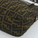 FENDI Zucca Canvas Shoulder Bag Black Brown Auth bs35552-14