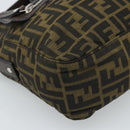 FENDI Zucca Canvas Shoulder Bag Black Brown Auth bs35552-15