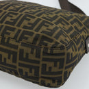 FENDI Zucca Canvas Shoulder Bag Black Brown Auth bs35552-16