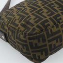 FENDI Zucca Canvas Shoulder Bag Black Brown Auth bs35552-17