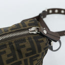 FENDI Zucca Canvas Shoulder Bag Black Brown Auth bs35552-9