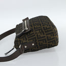 FENDI Zucca Canvas Shoulder Bag Black Brown Auth bs35552-3