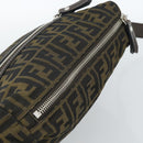 FENDI Zucca Canvas Shoulder Bag Black Brown Auth bs35552-6