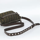 FENDI Zucca Canvas Shoulder Bag Black Brown Auth bs35552-7