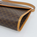 CELINE Macadam Canvas Shoulder Bag PVC Leather Brown Gold Auth bs35555-14