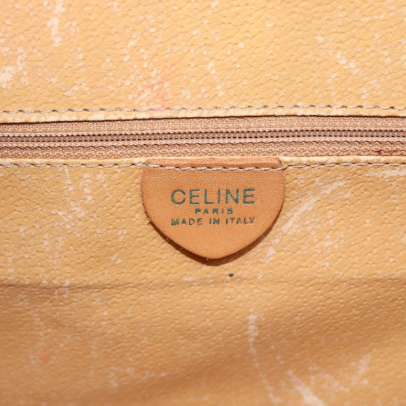 CELINE Macadam Canvas Shoulder Bag PVC Leather Brown Gold Auth bs35555