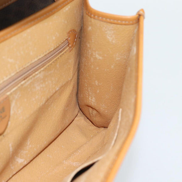 CELINE Macadam Canvas Shoulder Bag PVC Leather Brown Gold Auth bs35555