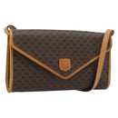 CELINE Macadam Canvas Shoulder Bag PVC Leather Brown Gold Auth bs35555-1
