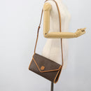 CELINE Macadam Canvas Shoulder Bag PVC Leather Brown Gold Auth bs35555-25