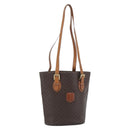 CELINE Macadam Canvas Tote Bag PVC Leather Brown Gold Auth bs35562-1